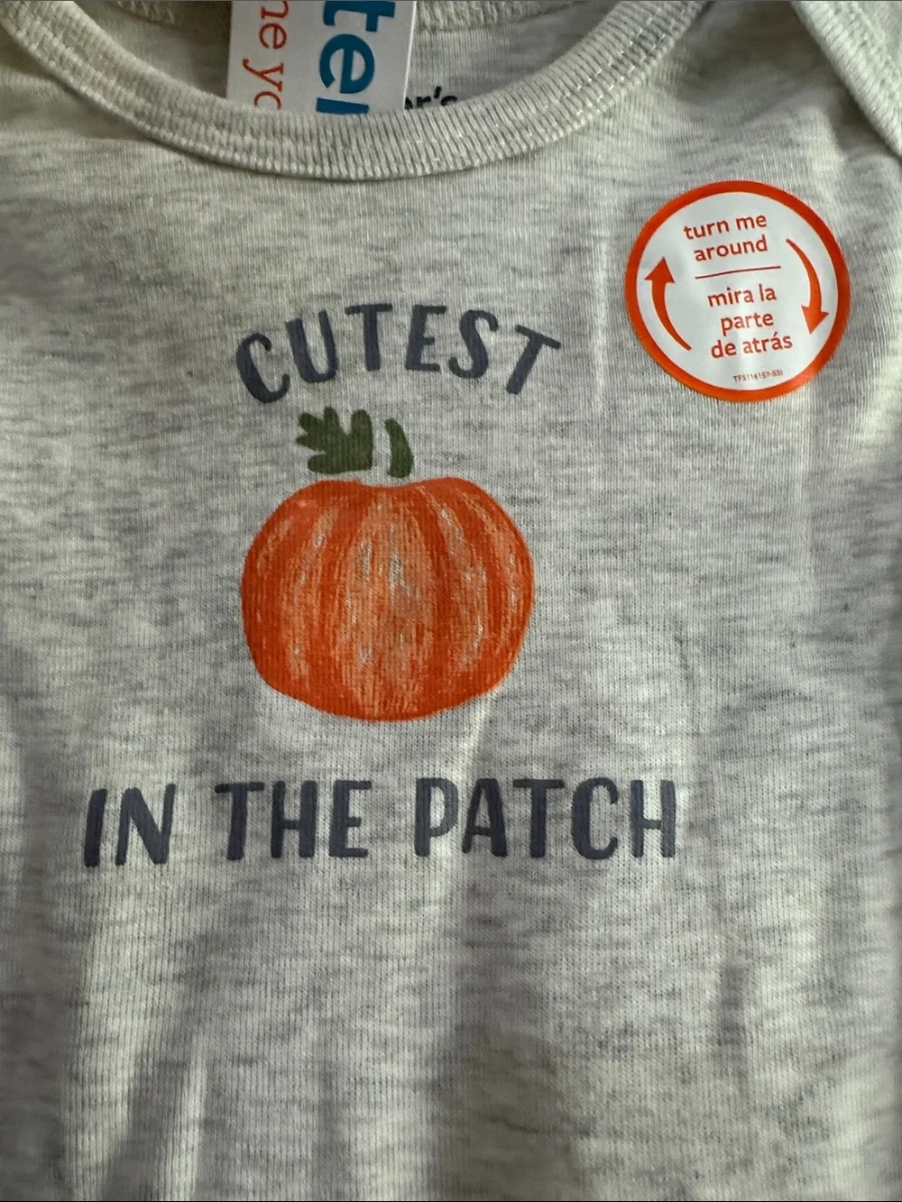 Carter's Grey and Orange Pumpkin Print Baby two -Piece Set